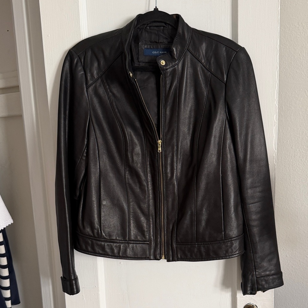 Cole Haan Women's black leather jacket